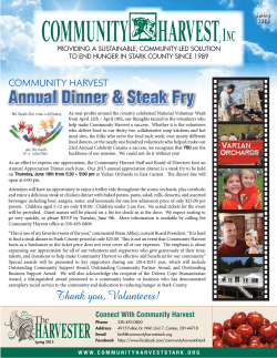 Annual Dinner & Steak Fry - Community Harvest of Stark County