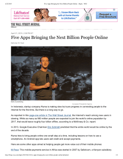 Five Apps Bringing the Next Billion People Online