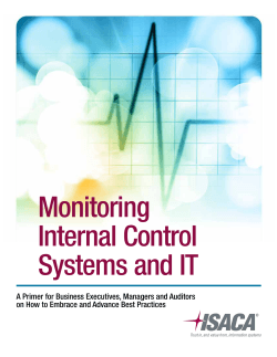 ISACA Monitoring Internal Control Systems and IT