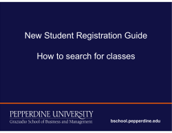 New Student Registration Guide How to search for classes