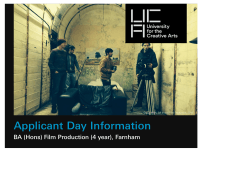 (Hons) Film Production (4 Year) - UCA Community