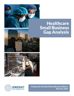 Healthcare Small Business Gap Analysis - Community