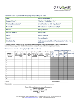 GE Order Form - Compass Laboratory Services