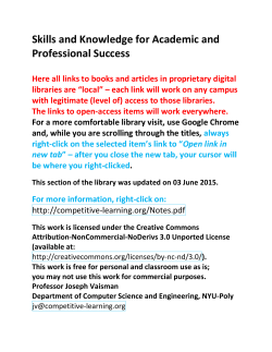 Skills and Knowledge for Academic and Professional Success