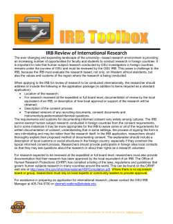 IRB Review of International Research