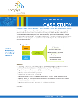 Complya Consulting Group Virtual Toolbox Case Study
