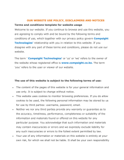 Website Terms of use - Compsight Technologies