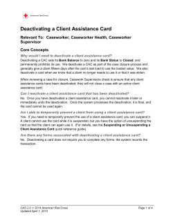 Deactivating a Client Assistance Card