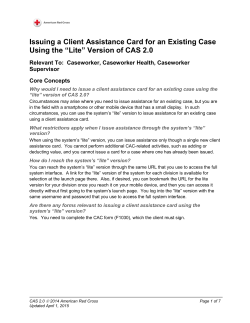 Issuing a CAC for an Existing Case Using the Lite Version