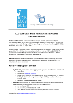 ICCB-ECCB 2015 Travel Reimbursement Awards Application Guide