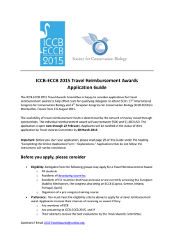 ICCB-ECCB 2015 Travel Reimbursement Awards Application Guide