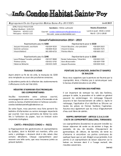 Info-condo - Condos Habitat Sainte-Foy