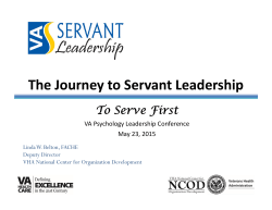 Invited Presentation: The Journey to Servant Leadership