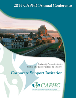 2015 CAPHC Annual Conference Corporate Support Invitation