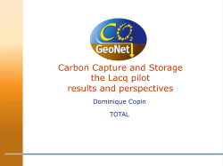 Carbon Capture and Storage the Lacq pilot results and perspectives