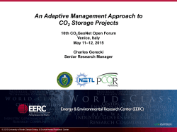 An Adaptive Management Approach to CO Storage Projects