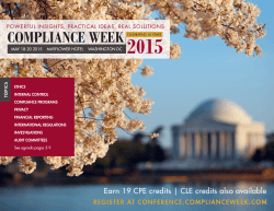 the 2015 brochure - Compliance Week Conferences