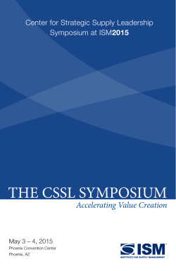 CSSL Brochure - ISM Annual Conference