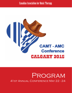 full program - CAMT 2015 Conference