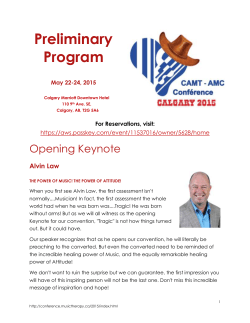 Preliminary Program - CAMT 2015 Conference