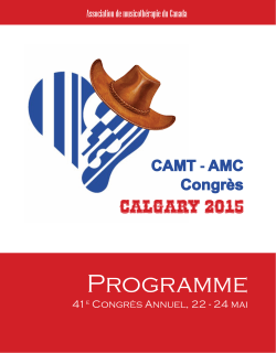 programme complet - CAMT 2015 Conference