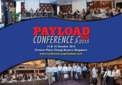 www.conference.payloadasia.com 14 & 15 October 2015 Crowne