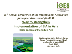 Way to strengthen implementation of EIA in Asia