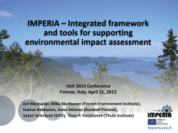 IMPERIA â Integrated framework and tools for
