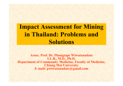 Impact Assessment for Mining in Thailand: Problems and Solutions