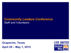Community Leaders Conference - United Way Conferences Site