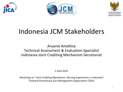 Indonesia JCM Stakeholders