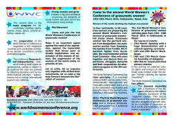 Come to the second World Women`s Conference of grassroots women!