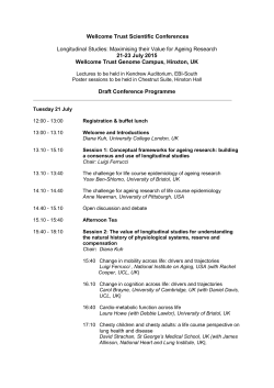 draft programme - Wellcome Trust Conference Centre