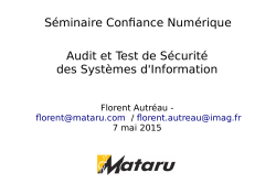 Security Audit - SÃ©minaire Confiance NumÃ©rique