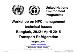 Workshop on HFC management technical issues Bangkok, 20./21