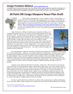 A Congo Peace Plan - Congo Freedom Alliance