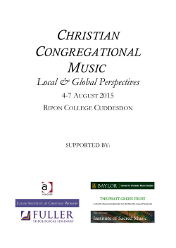 Draft Programme 2015 v16May - Christian Congregational Music