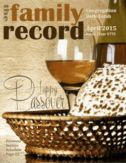 April 2015 - Congregation Beth Torah