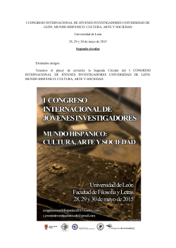 Segunda circular PDF - I Congreso Internacional de JÃ³venes