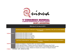 MiÃ©rcoles 27 de mayo de 2015 - V Congreso Mundial de la Quinua