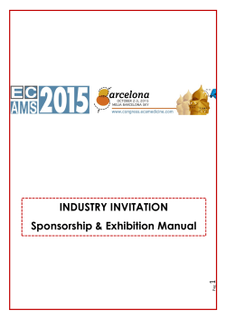 INDUSTRY INVITATION Sponsorship & Exhibition Manual