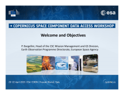 Welcome and Objectives - ESA Conference Bureau