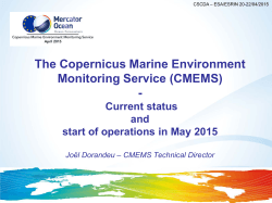 The Copernicus Marine Environment Monitoring Service