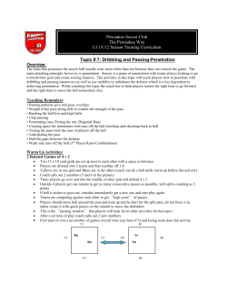 Topic # 7: Dribbling and Passing-Penetration Pewaukee Soccer