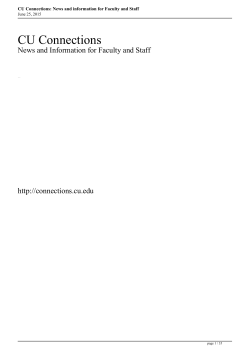 CU Connections: News and information for Faculty and Staff