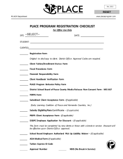 place program registration checklist