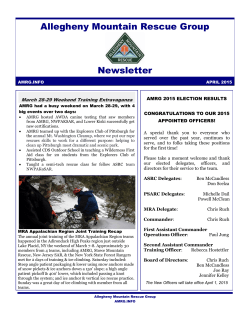 April AMRG Newsletter - Allegheny Mountain Rescue Group