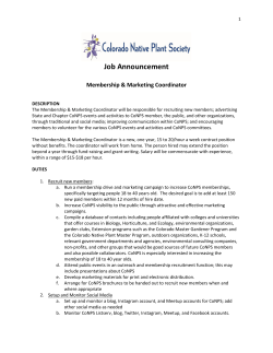 CoNPS Membership and Marketing Coordinator Job Description