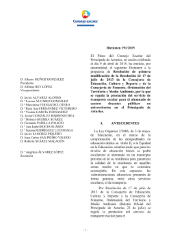 Dictamen 191/2015 - Consejo Escolar del Principado de Asturias
