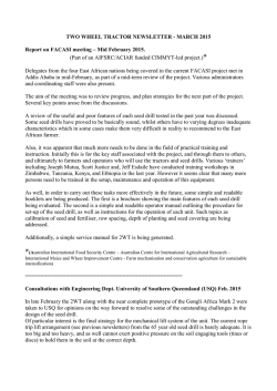 two wheel tractor newsletter - Conservation Agriculture Knowledge